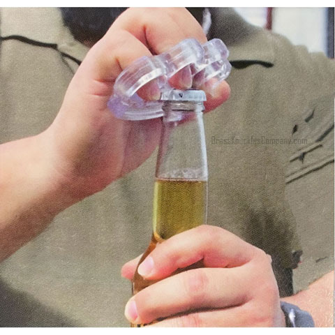 Clear Plastic Brass Knuckles Bottle Opener
